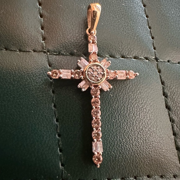 10k Diamond Cross Pendant - Picture 2 of 8